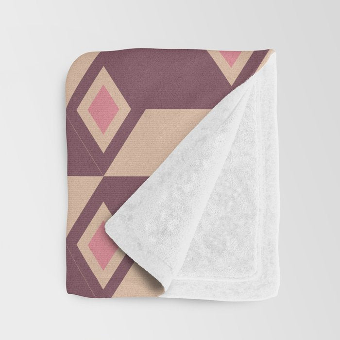 Retro Geometric Bloom Revival Throw Blanket Gallery Image 3