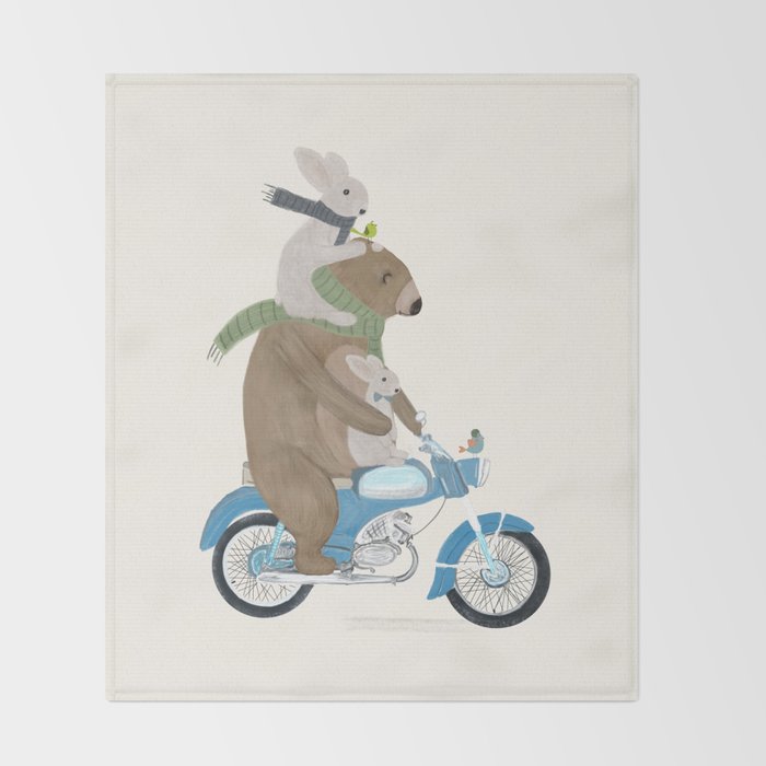 biker buddies Throw Blanket Gallery Image 2