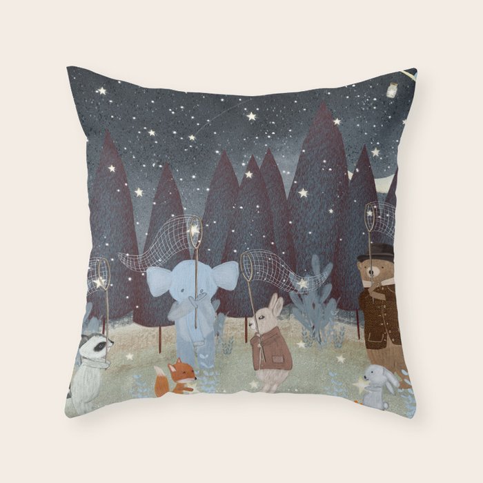 little falling stars Throw Pillow Gallery Image 6