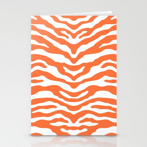 Zebra Wild Animal Print Orange Stationery Card Gallery Image 1