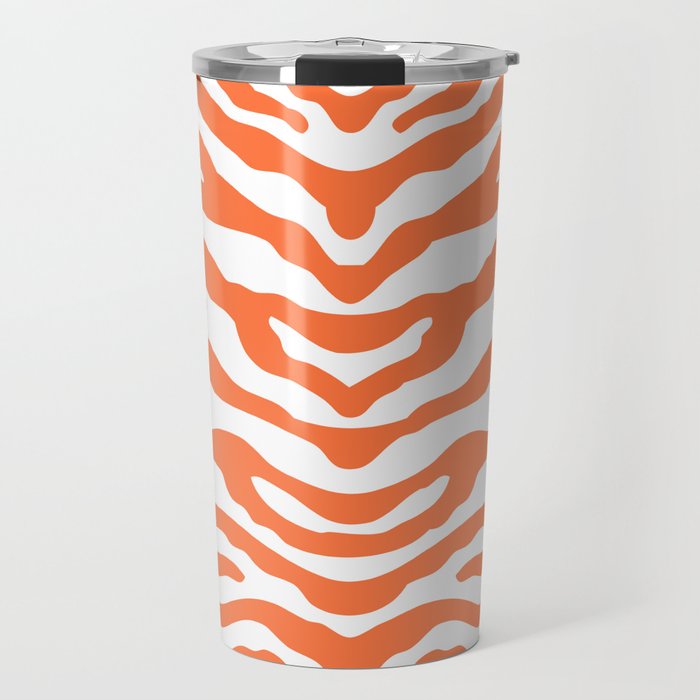 Zebra Wild Animal Print Orange Travel Mug Gallery Image 1
