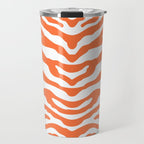Zebra Wild Animal Print Orange Travel Mug Gallery Image 1