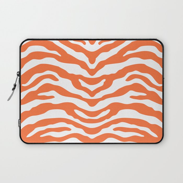Zebra Wild Animal Print Orange Laptop Sleeve Gallery Image 1