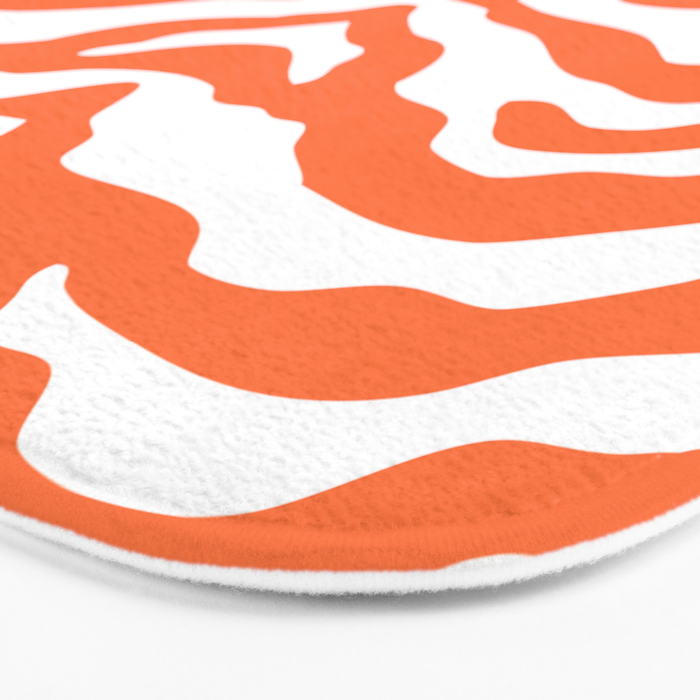 Zebra Wild Animal Print Orange Bath Mat Gallery Image 3