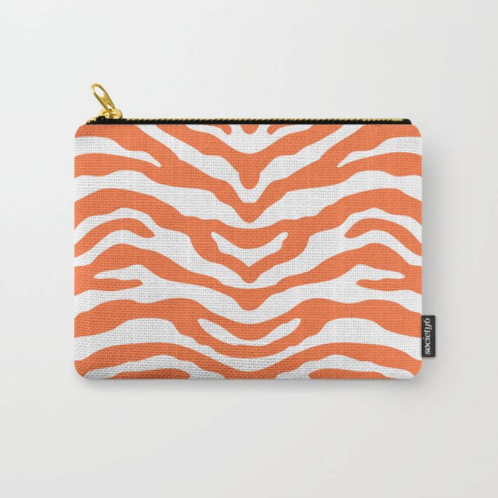 Zebra Wild Animal Print Orange Carry All Pouch Gallery Image 1