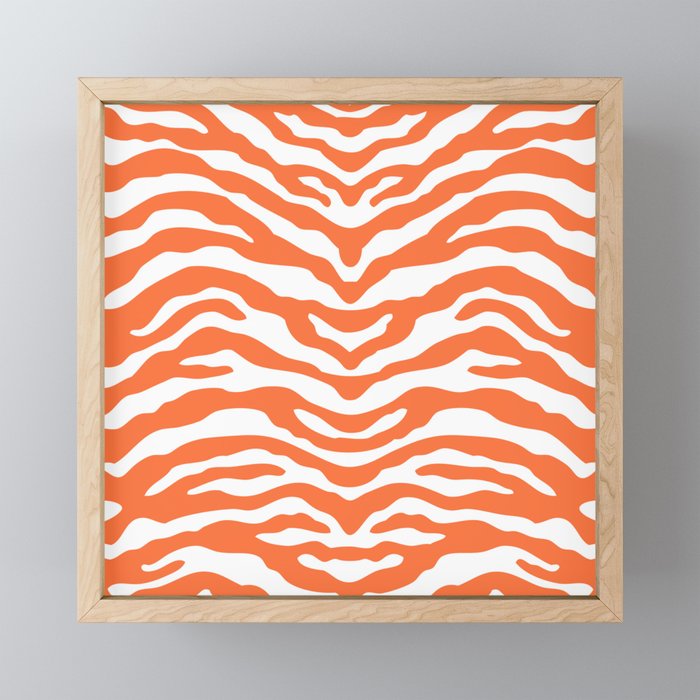 Zebra Wild Animal Print Orange Mini Art Print Gallery Image 1