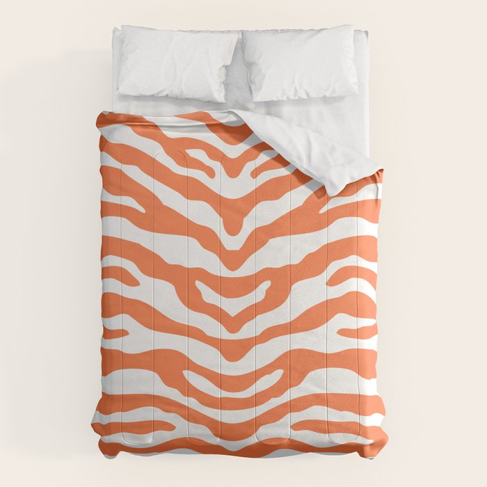 Zebra Wild Animal Print Orange Comforter Gallery Image 1