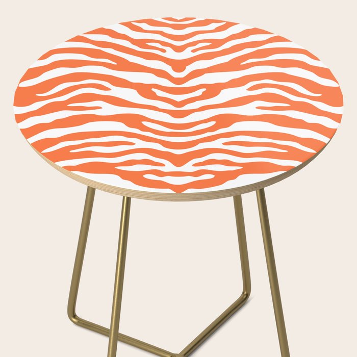 Zebra Wild Animal Print Orange Side Table Gallery Image 2