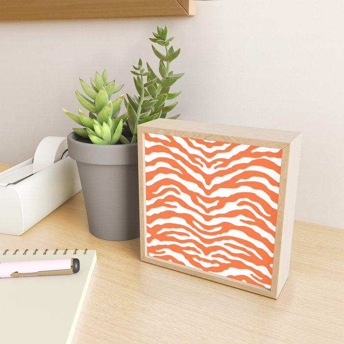 Zebra Wild Animal Print Orange Mini Art Print Gallery Image 2