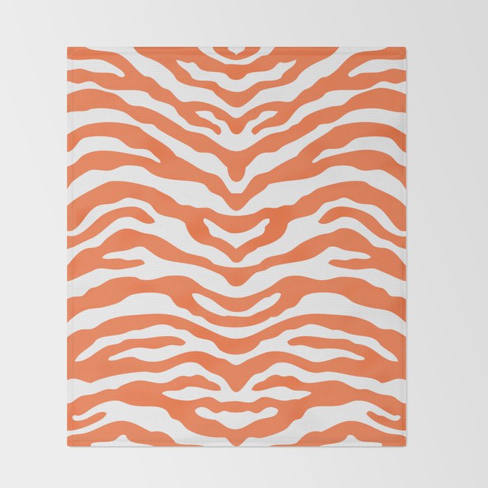 Zebra Wild Animal Print Orange Throw Blanket Gallery Image 2