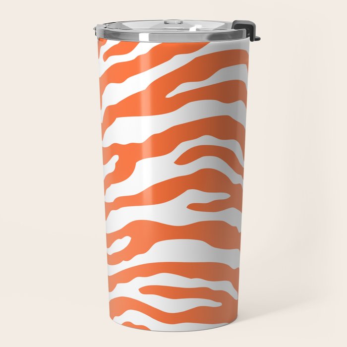 Zebra Wild Animal Print Orange Travel Mug Gallery Image 2