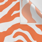 Zebra Wild Animal Print Orange Wall Tapestry Gallery Image 3