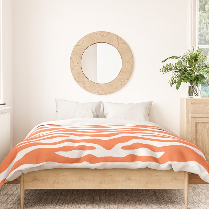 Zebra Wild Animal Print Orange Duvet Cover Gallery Image 3