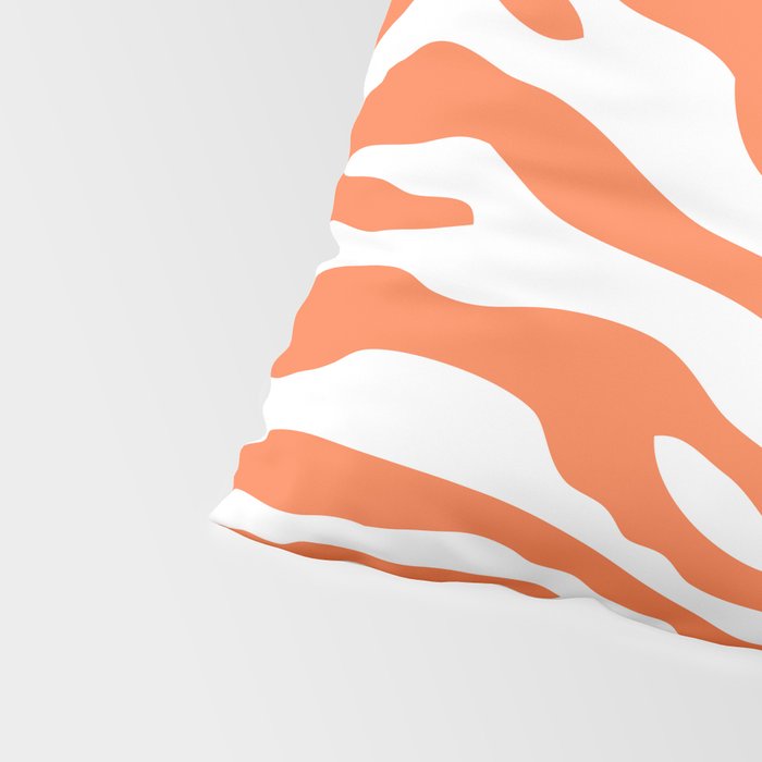 Zebra Wild Animal Print Orange Pillow Sham Gallery Image 4