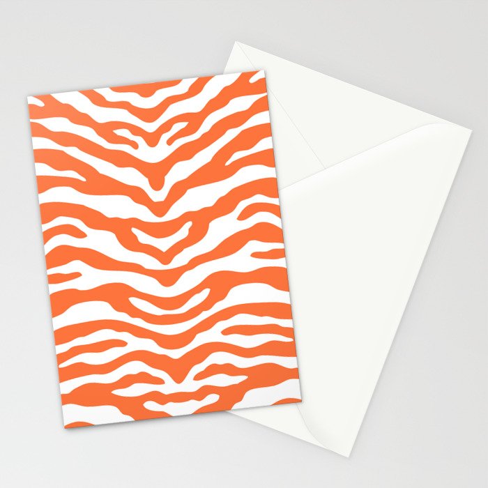 Zebra Wild Animal Print Orange Stationery Card Gallery Image 2