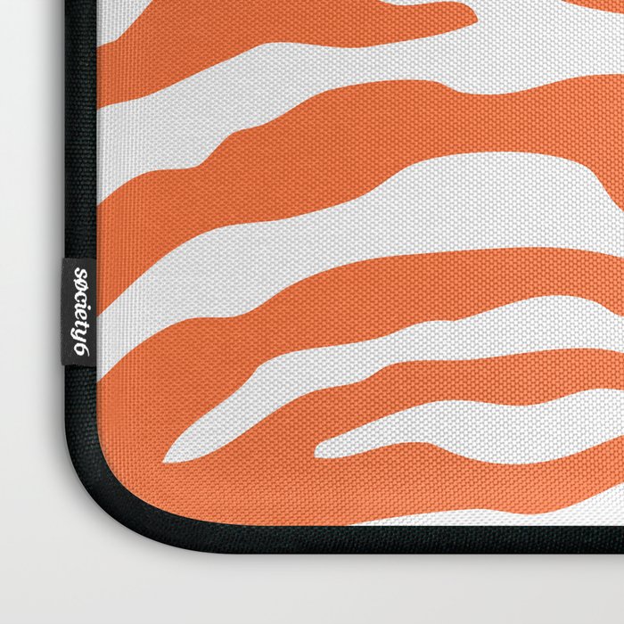 Zebra Wild Animal Print Orange Laptop Sleeve Gallery Image 3