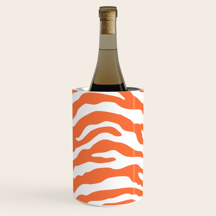 Zebra Wild Animal Print Orange Wine Chiller Gallery Image 2