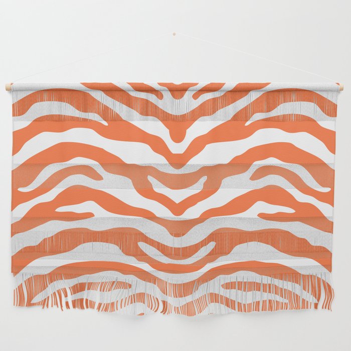 Zebra Wild Animal Print Orange Wall Hanging Gallery Image 1