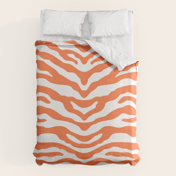 Zebra Wild Animal Print Orange Duvet Cover Gallery Image 6