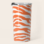Zebra Wild Animal Print Orange Travel Mug Gallery Image 3