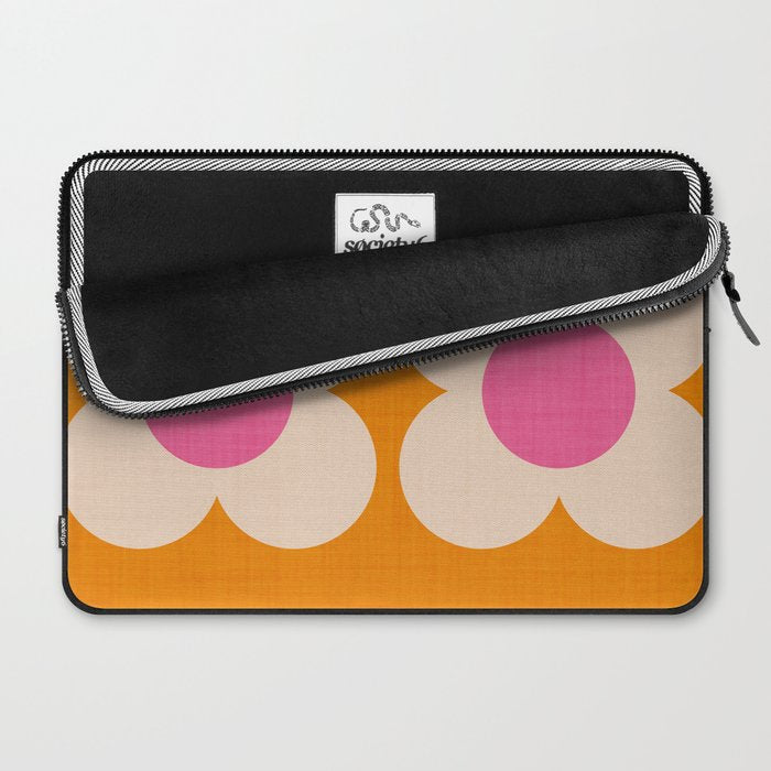 Retro Blossom - orange pink Laptop Sleeve Gallery Image 2