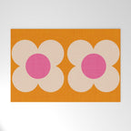 Retro Blossom - orange pink Welcome Mat Gallery Image 1
