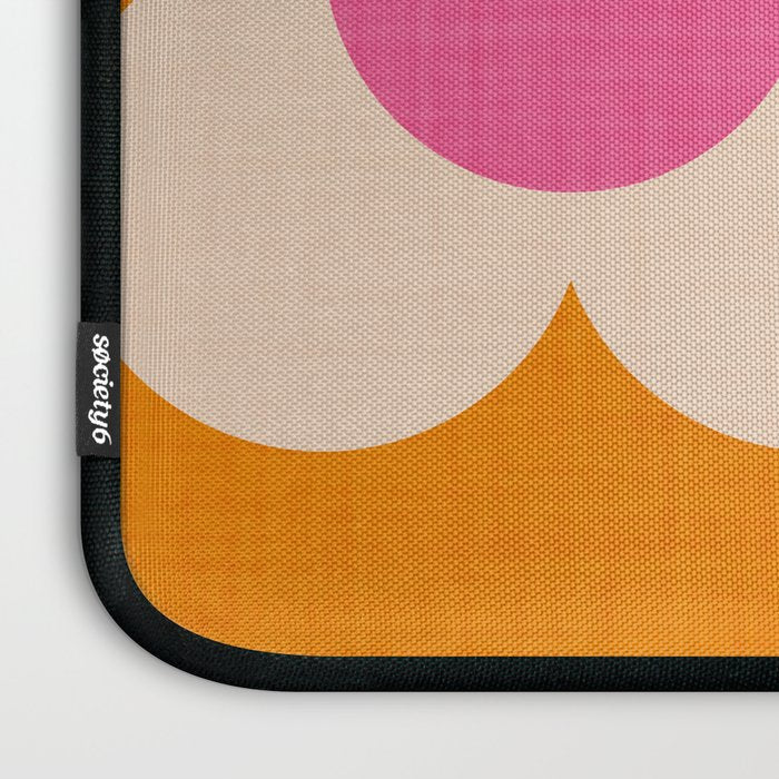 Retro Blossom - orange pink Laptop Sleeve Gallery Image 3