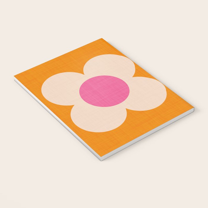 Retro Blossom - orange pink Notebook Gallery Image 3