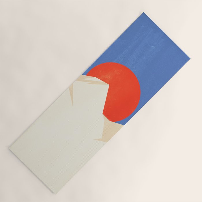 The Japanese Sun | Vintage Minimal Mount Fuji Landscape Yoga Mat Gallery Image 1