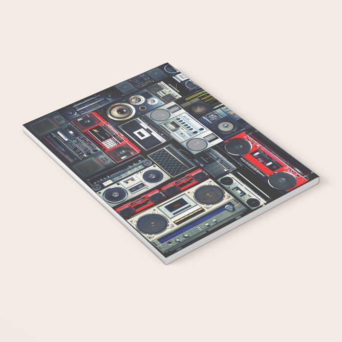Retro Pop Eighties Boombox Radio Pattern Notebook Gallery Image 3
