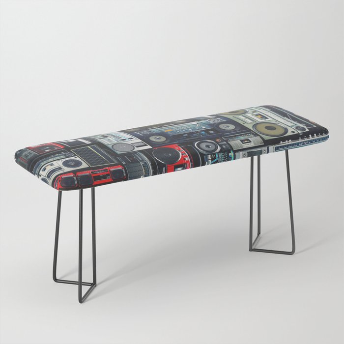 Retro Pop Eighties Boombox Radio Pattern Bench Gallery Image 1