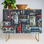 Retro Pop Eighties Boombox Radio Pattern Credenza Gallery Image 1