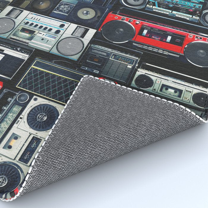 Retro Pop Eighties Boombox Radio Pattern Rug Gallery Image 4