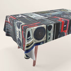Retro Pop Eighties Boombox Radio Pattern Tablecloth Gallery Image 1