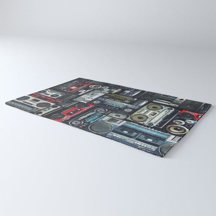 Retro Pop Eighties Boombox Radio Pattern Rug Gallery Image 3