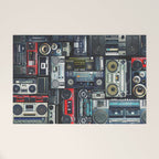 Retro Pop Eighties Boombox Radio Pattern Welcome Mat Gallery Image 1