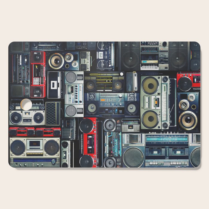Retro Pop Eighties Boombox Radio Pattern Cutting Board Gallery Image 1