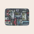 Retro Pop Eighties Boombox Radio Pattern Bath Mat Gallery Image 1