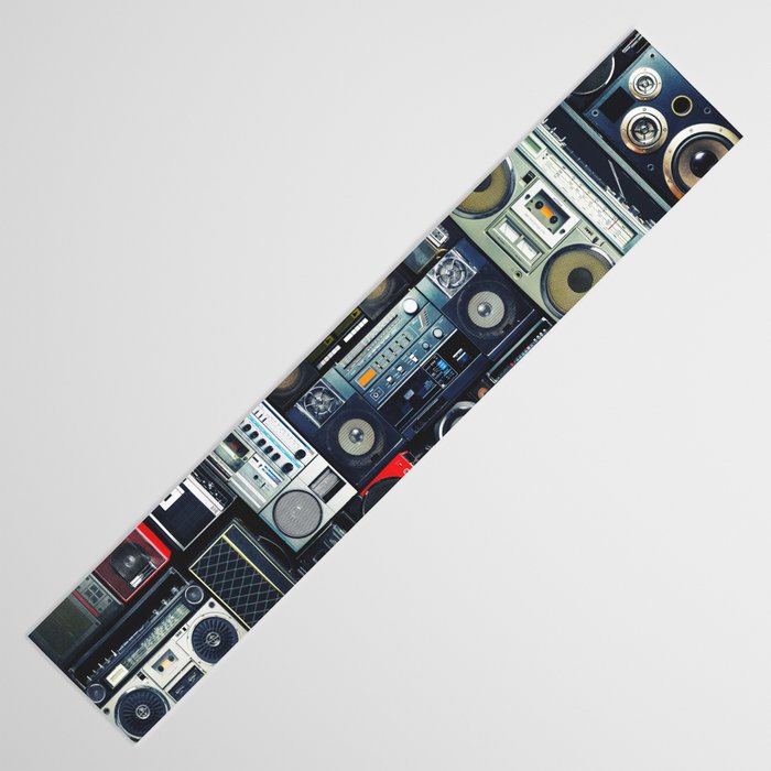 Retro Pop Eighties Boombox Radio Pattern Table Runner Gallery Image 3