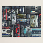 Retro Pop Eighties Boombox Radio Pattern Jigsaw Puzzle Gallery Image 1