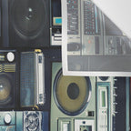 Retro Pop Eighties Boombox Radio Pattern Wall Tapestry Gallery Image 3