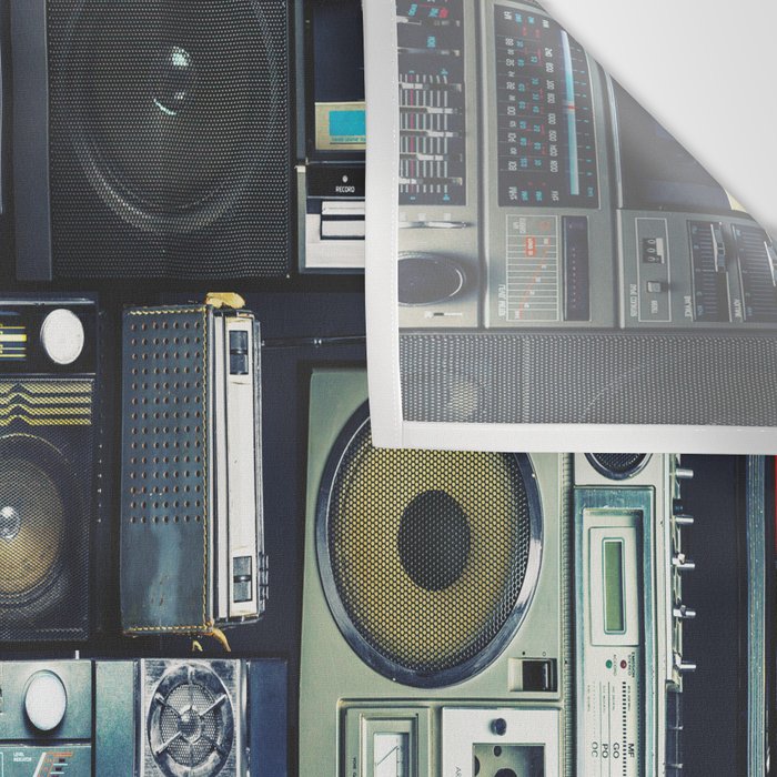 Retro Pop Eighties Boombox Radio Pattern Wall Tapestry Gallery Image 3