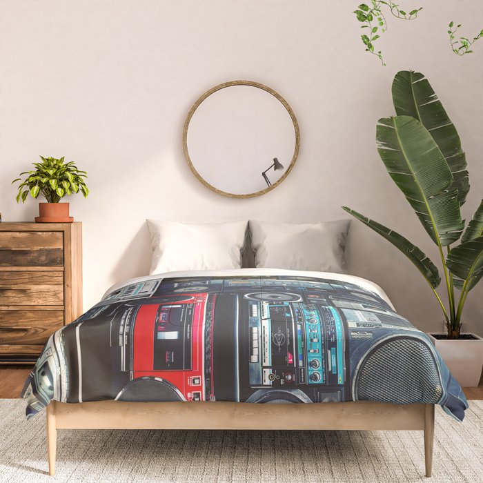 Retro Pop Eighties Boombox Radio Pattern Comforter Gallery Image 3