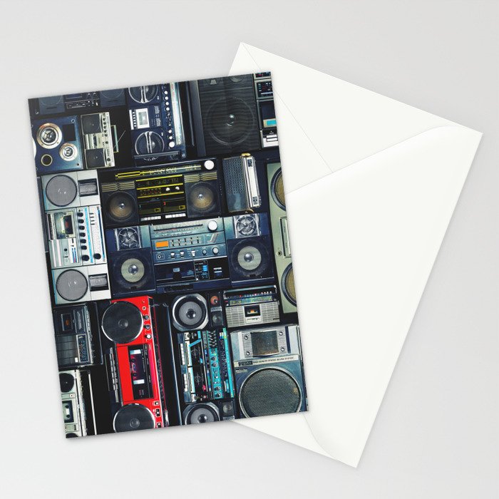Retro Pop Eighties Boombox Radio Pattern Stationery Card Gallery Image 2
