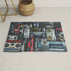 Retro Pop Eighties Boombox Radio Pattern Rug Gallery Image 1