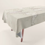 Sepia vintage world map with cities Tablecloth Gallery Image 1