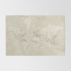 Sepia vintage world map with cities Rug Gallery Image 2