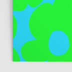 Large Retro Flowers Neon Green Petals Turquoise Background Summer Vibes #decor #society6 #buyart Poster Gallery Image 3