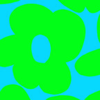 Large Retro Flowers Neon Green Petals Turquoise Background Summer Vibes #decor #society6 #buyart Coffee Mug Gallery Image 2