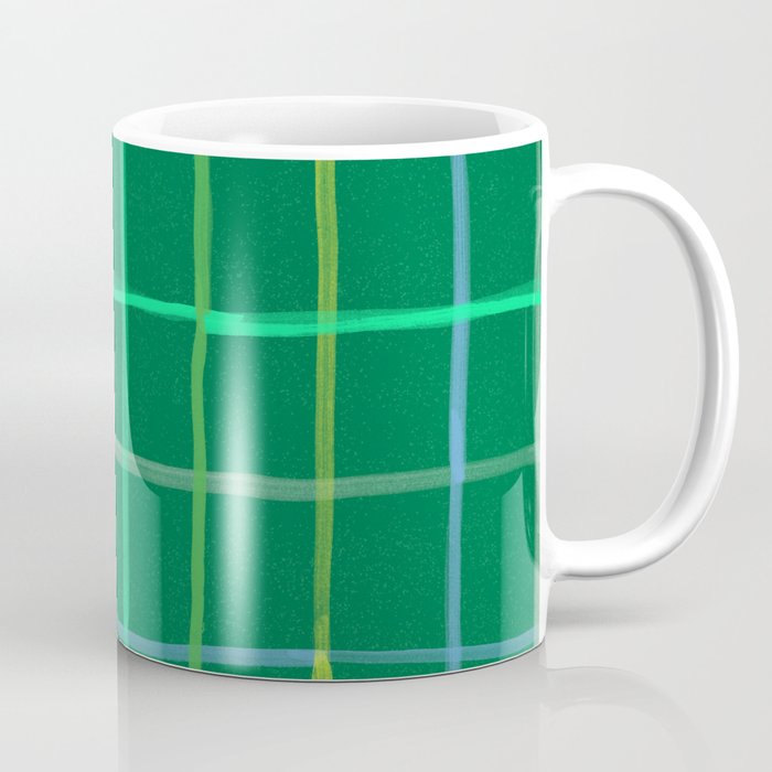 Abstract Tennis Net Pattern in Grass Green Coffee Mug Gallery Image 1